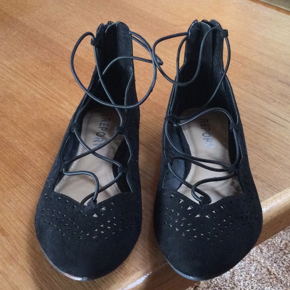 Cute strapped flats with zippered backs